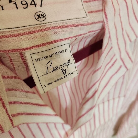 Frank and Eileen Barry Linen Stripe Button Down - Picture 9 of 10
